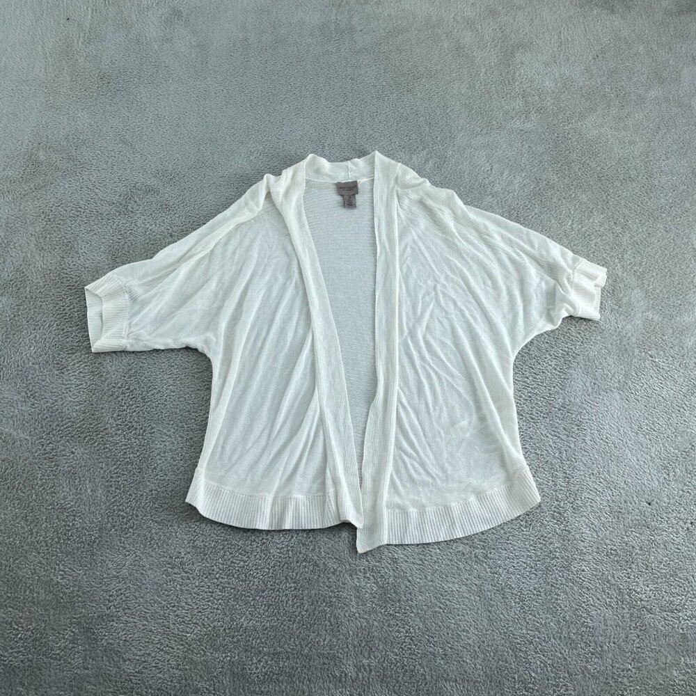 Batwing White Cotton Rayon Blend Cardigan Womens Size 2 L  1234